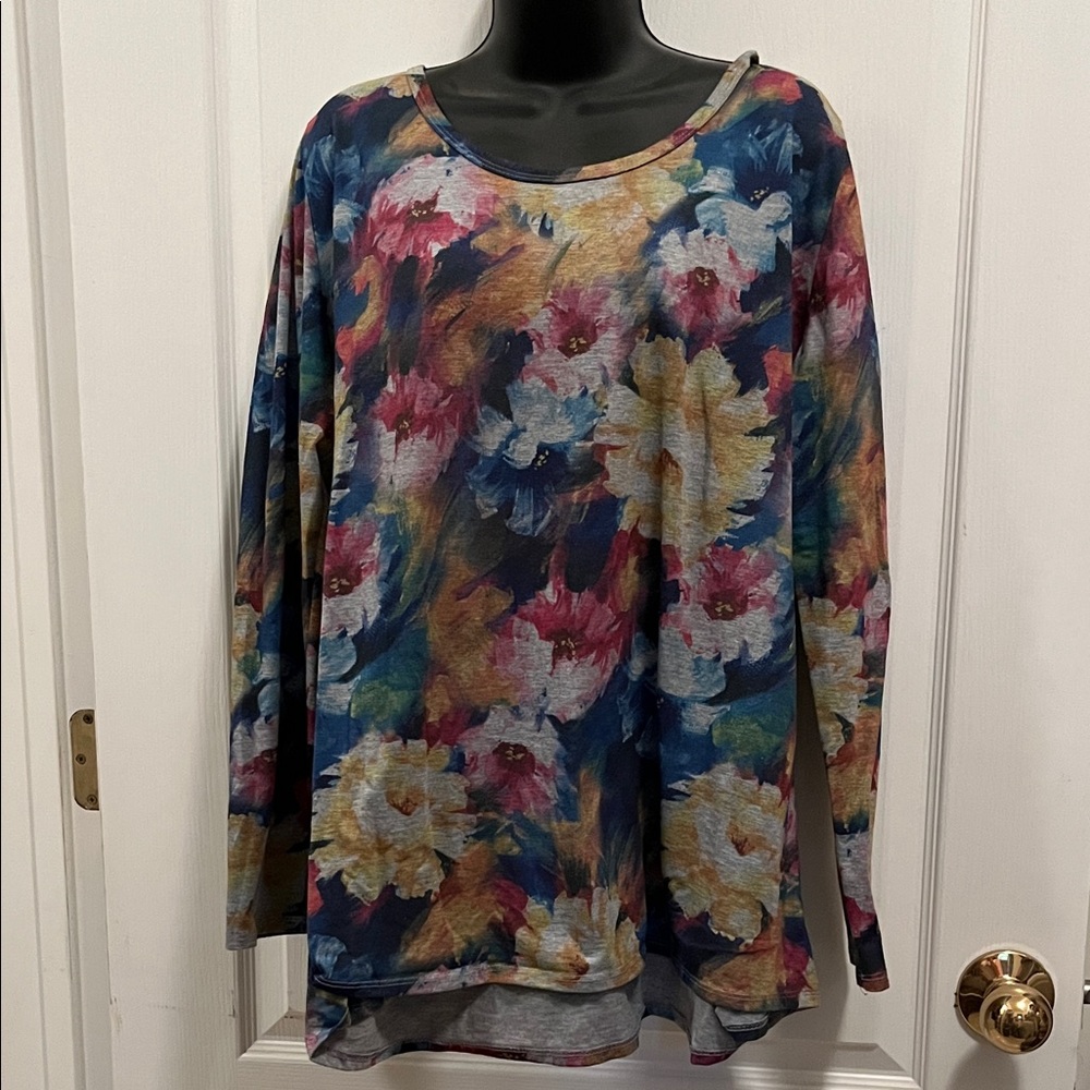 LuLaRoe Multicolor Floral Long Sleeve Top